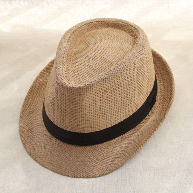 Cuffed Straw Hat Outdoor Sunshade Casual Top Hat