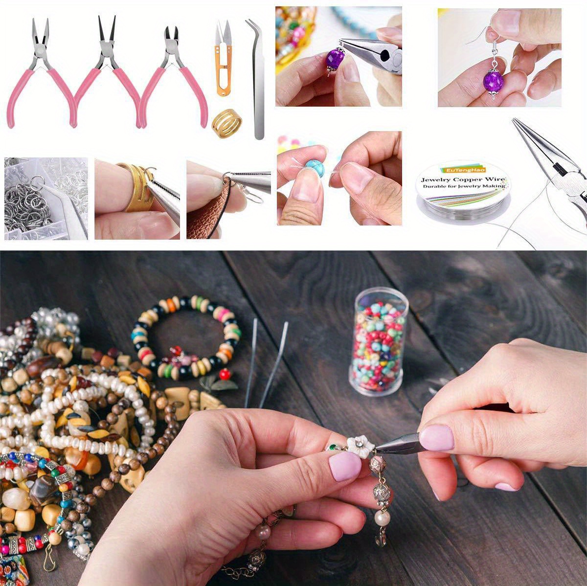 Jewelry Making Supplies Kit Includes Assorted Beads jewelry - Temu