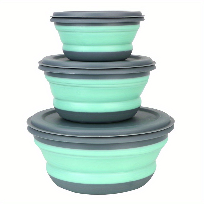 Mastrad Multi-Use Collapsible Silicone Green Salad Bowl Set