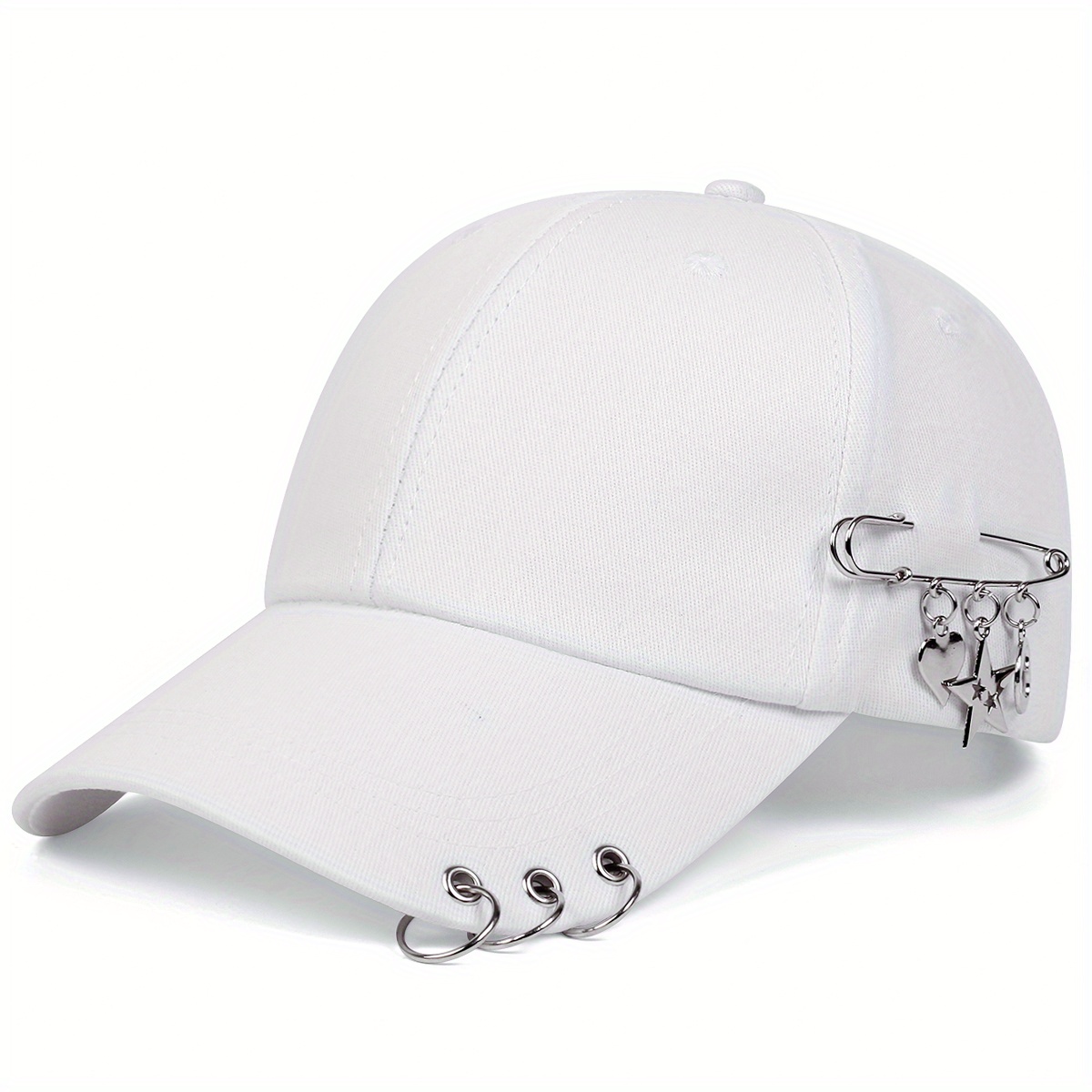 Star Iron Ring Baseball Cap Kpop Brooch Decor Casual Sun Hat Unisex