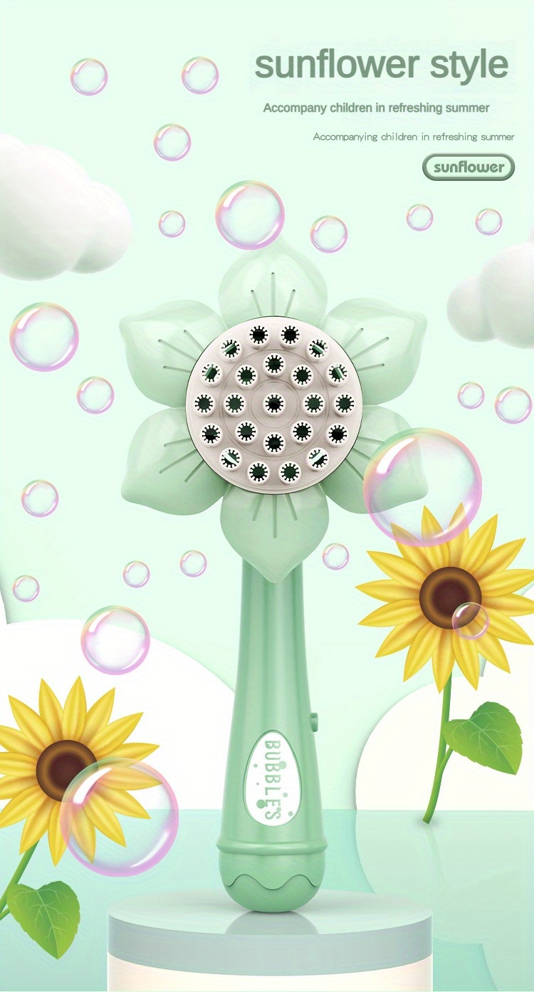 Machine à bulles 23 trous Sunflower Bubble Stick Électrique Extérieur  Parent-enfant Jouet interactif