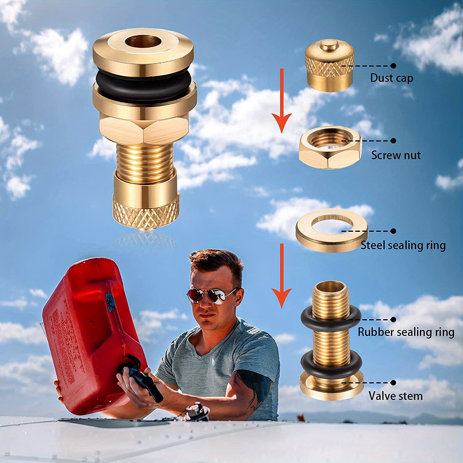 Fuel Gas Tank Vent Caps Gas Replacement Vent Plug Metal Gas Temu