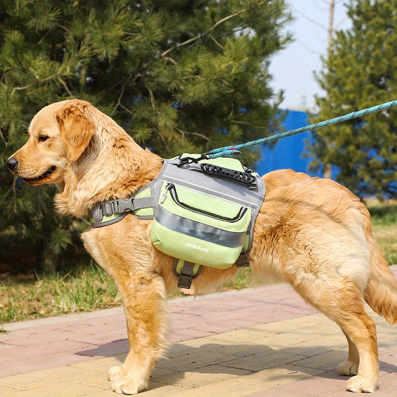 reflective dog backpack for hiking and camping   bag rucksack with snack compartment and tactical design for small medium and large dogs details 8