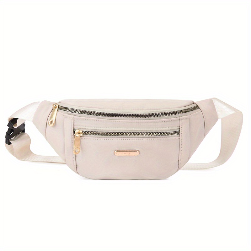 White Solid Belt Bags for Women