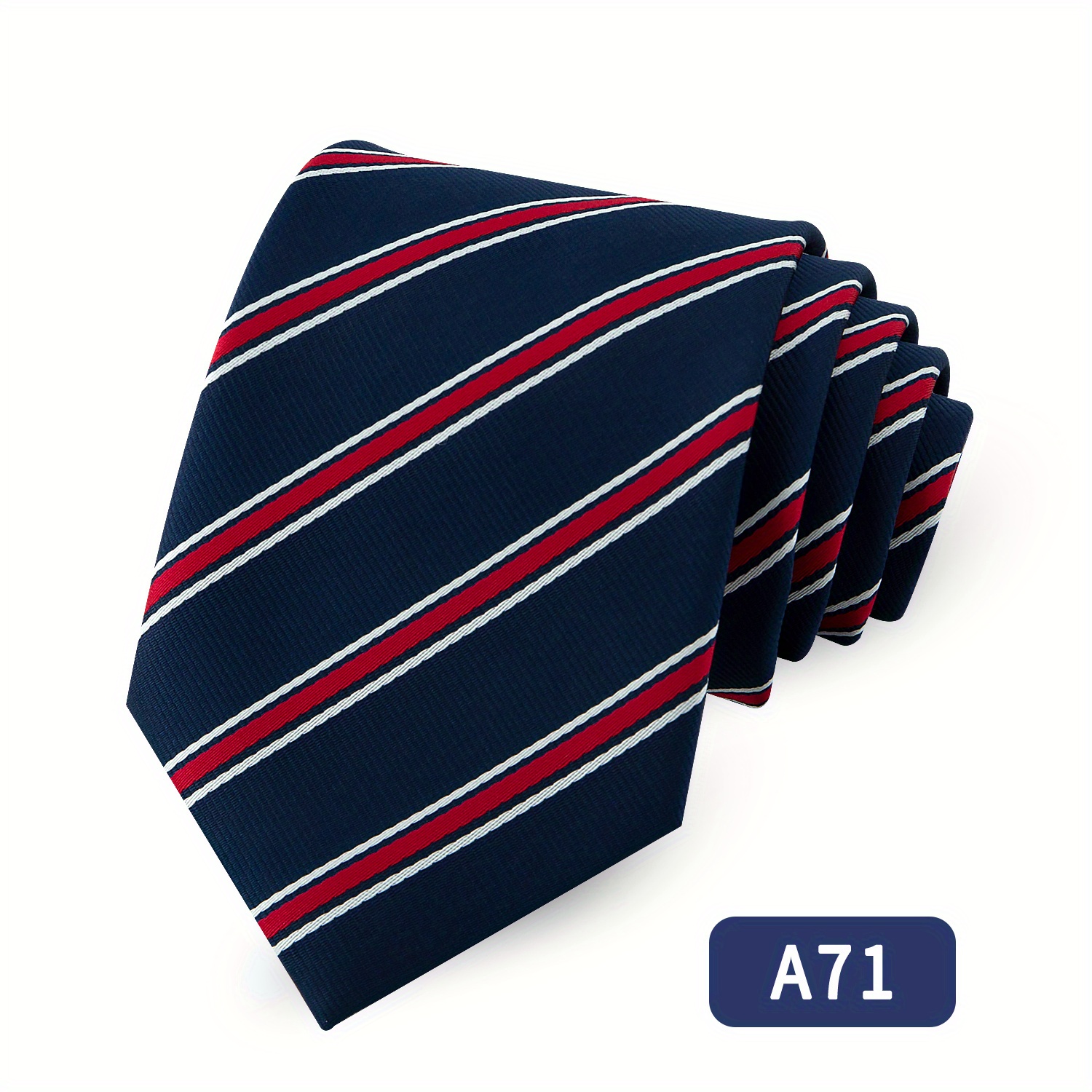 Men's Classic Striped Tie, 1200-pin High-density Dark Blue Black