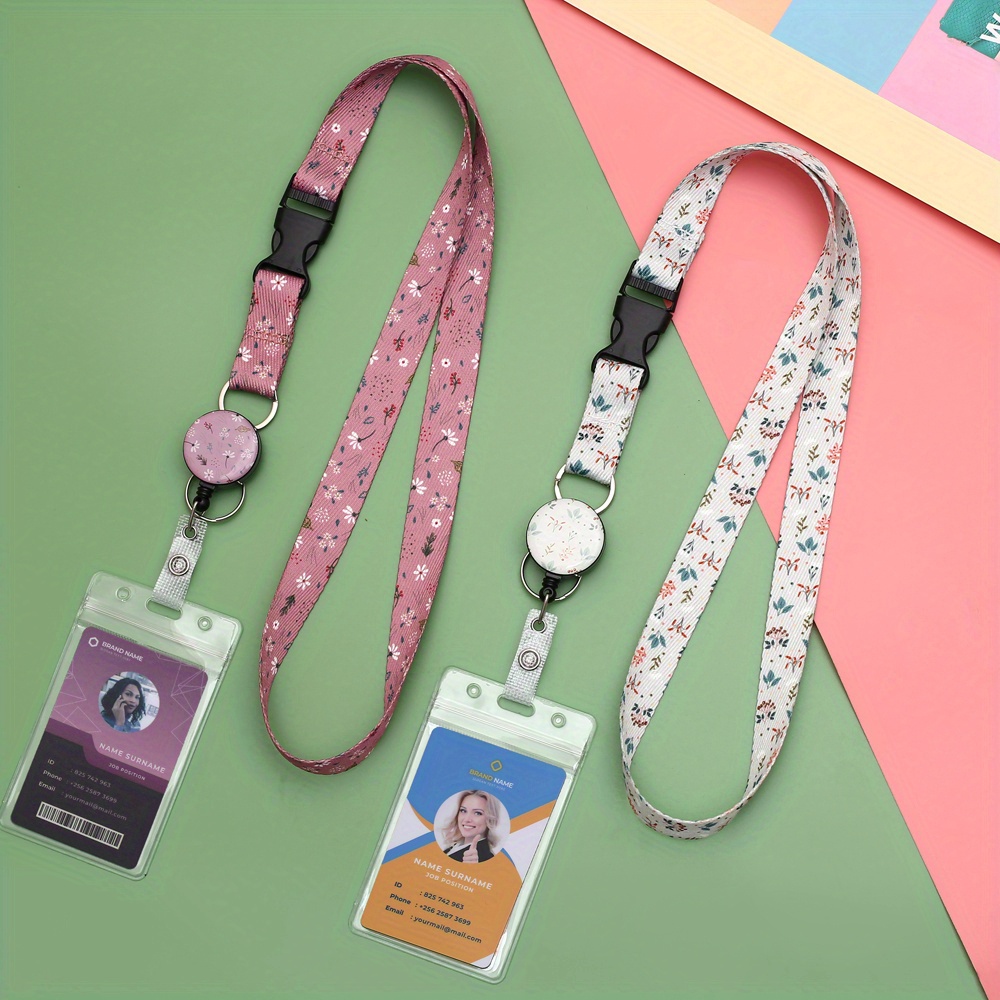 Retractable Badge Reel Set: ID Badge Holder, Clip &Cruise Lanyard for Ship Cards,Bank,Rose,Pcs,Phone,Mother's Day Gift,Strawberry,Avocado,Party