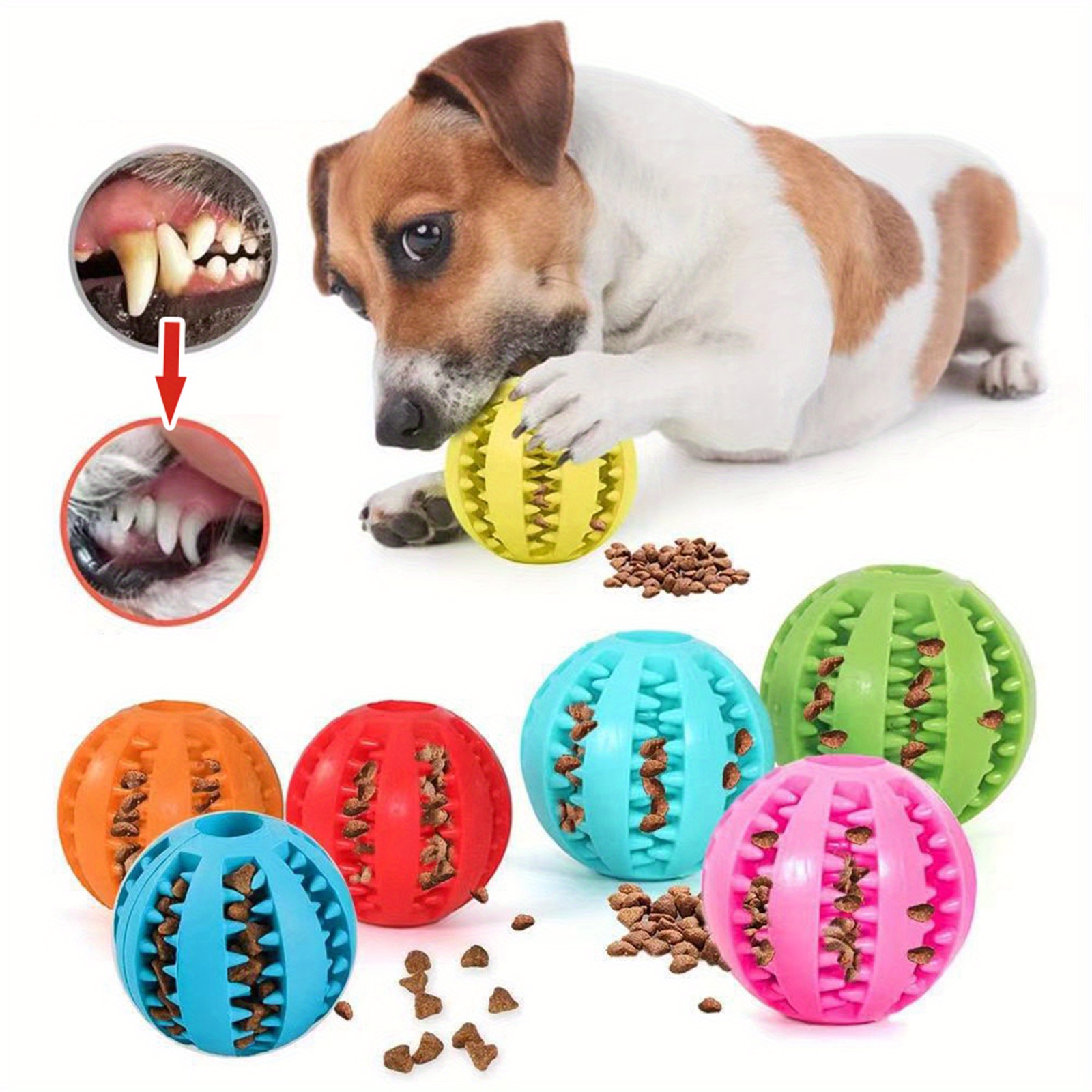 1pc Pet Bite-resistant Dog Toy Interactive Suction Cup Dog Toy Dispensing  Ball Dog Toothbrush