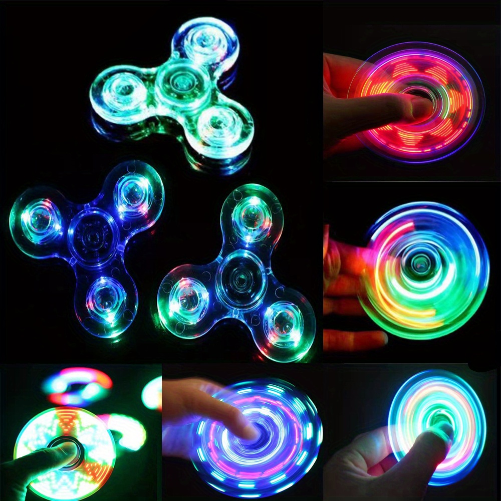 Crystal Luminous Led Light Fidget Spinner Hand Top Spinners - Temu