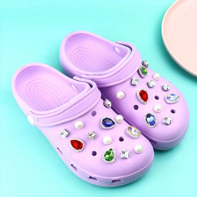1pc Luxury Rhinestone Jewelry Shoe Charms For Women Garden Shoes  Decorations Clog Decor Diy Shoes Buckle Accessories Fit Bubble Slides  Sandals Children Girls Xmas Halloween Birthday Party Gift