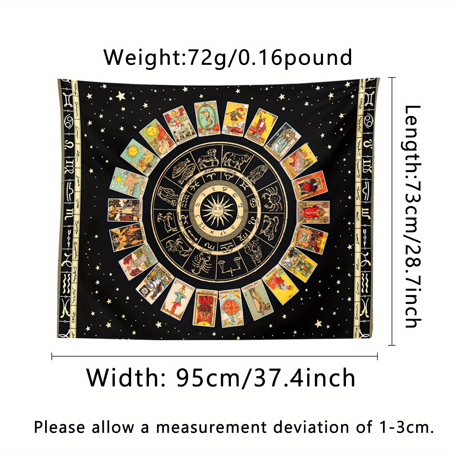 Zodiac Tapestry Constellation Sun Moon Tapestry Astrology Vintage Tapestries Tarot Card Tapestry 4308