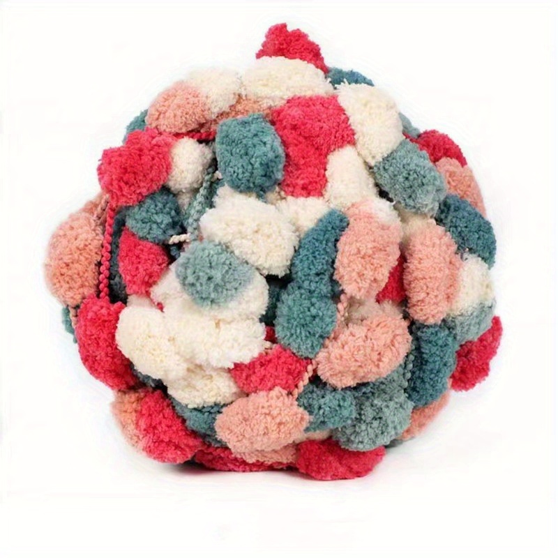 Hand woven Large Pom Pom Yarn Bobo Ball Bean Thread Snow - Temu