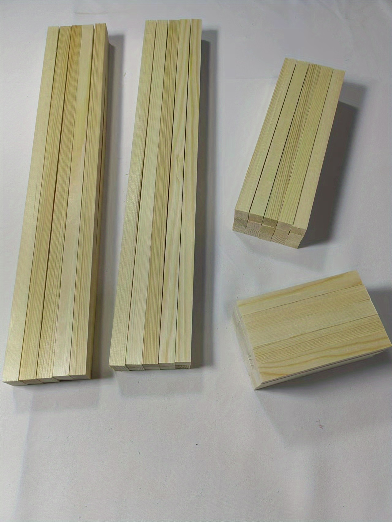 Tacos cuadrados de madera dura, modelo de madera sin terminar, bastones  largos naturales para manualidades, proyectos de manualidades