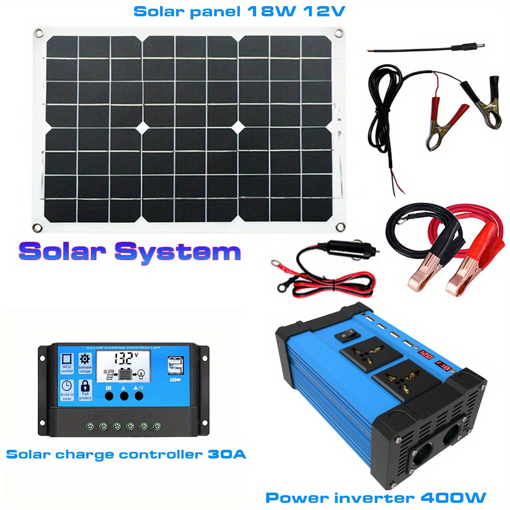 Solar Power Set 1pc Portable 18w 18v Solar Panel Waterproof Cells 1pc ...