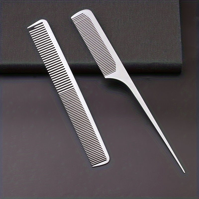 5pcs/Set Hair Combs, Including Flat Top Combs, Carbon Fiber Cutting Combs,  Detangling Combs, Braiding Combs With Stainless Steel Needle Tail, Styling  Combs For All Hair Types