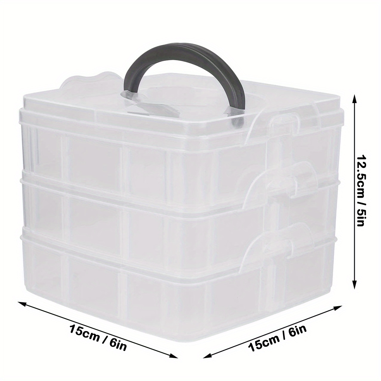 3-layer Stackable Craft Storage Containers - Craft Box Organizer With 30  Adju