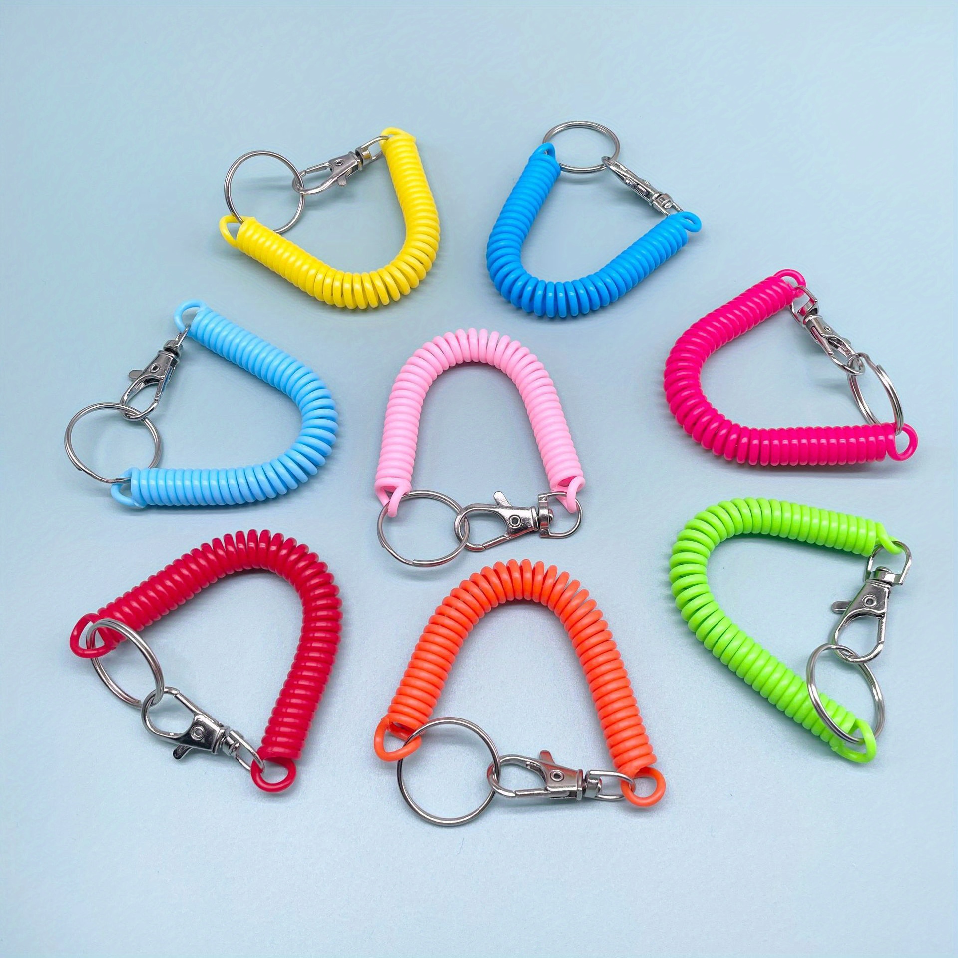 Plastic Spring Rope Key Chain Spring Key Chain Retractable - Temu