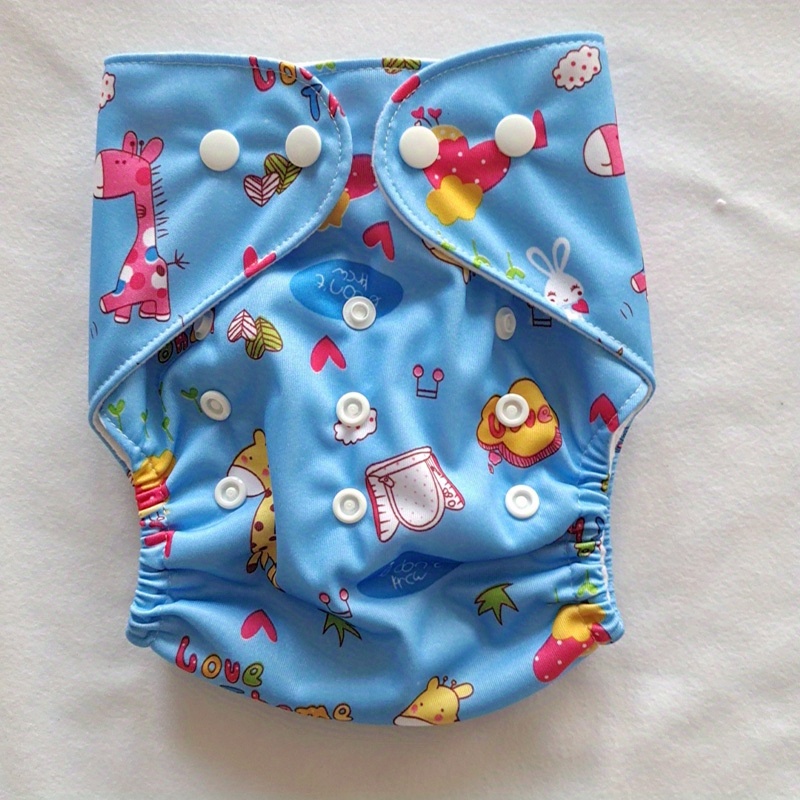 Adjustable Baby Diaper with Snap Buttons Waterproof Knitted Fleece