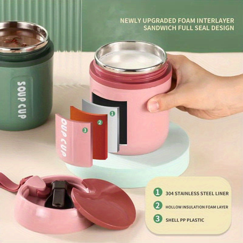 Portable Soup Cup Thermos Hot Food Flask Lunch Box Storage