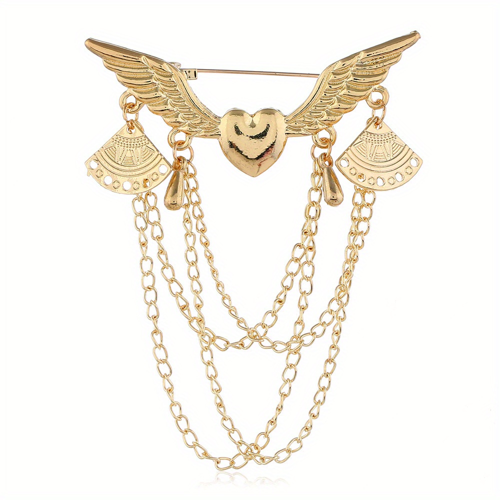 Angel Wings Brooch Inlaid Shiny Rhinestones Elegant Clothing - Temu