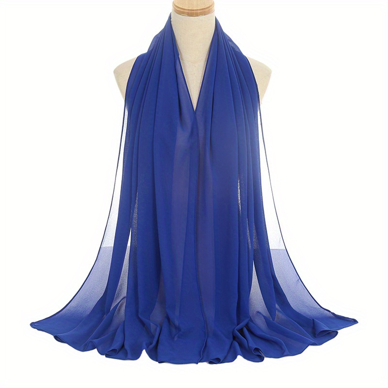 Solid Hijab Breathable Full Cover Shawl Turban Gauze Scarf