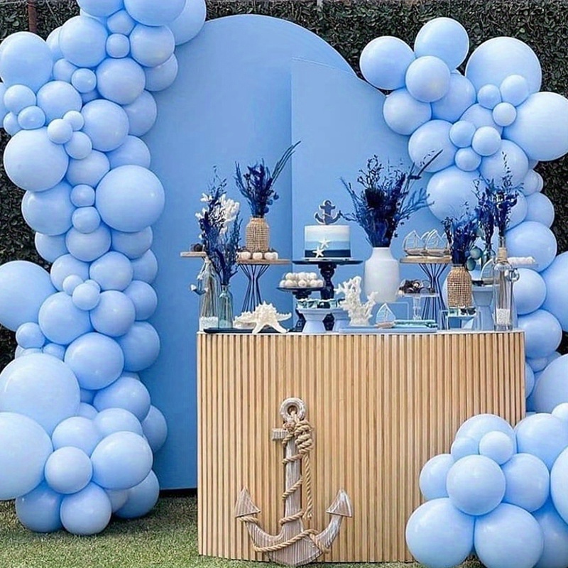 115pcs Macaron Blue Wedding Birthday Party Backdrop Baby Shower Diy ...