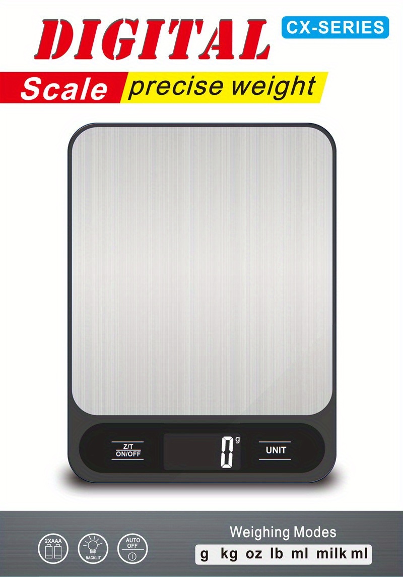 High Precision Kitchen Digital Scale - Stainless Steel Surface, Baking And  Gram Weight Scale With Digital Display - Small Table Scale For Accurate  Measurements - Temu