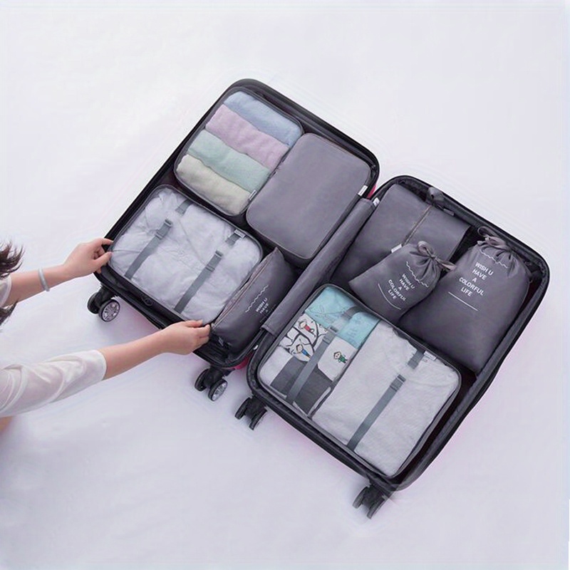 7pcs travel bag sets portable versatile storage bags simple dustproof luggage bags details 7