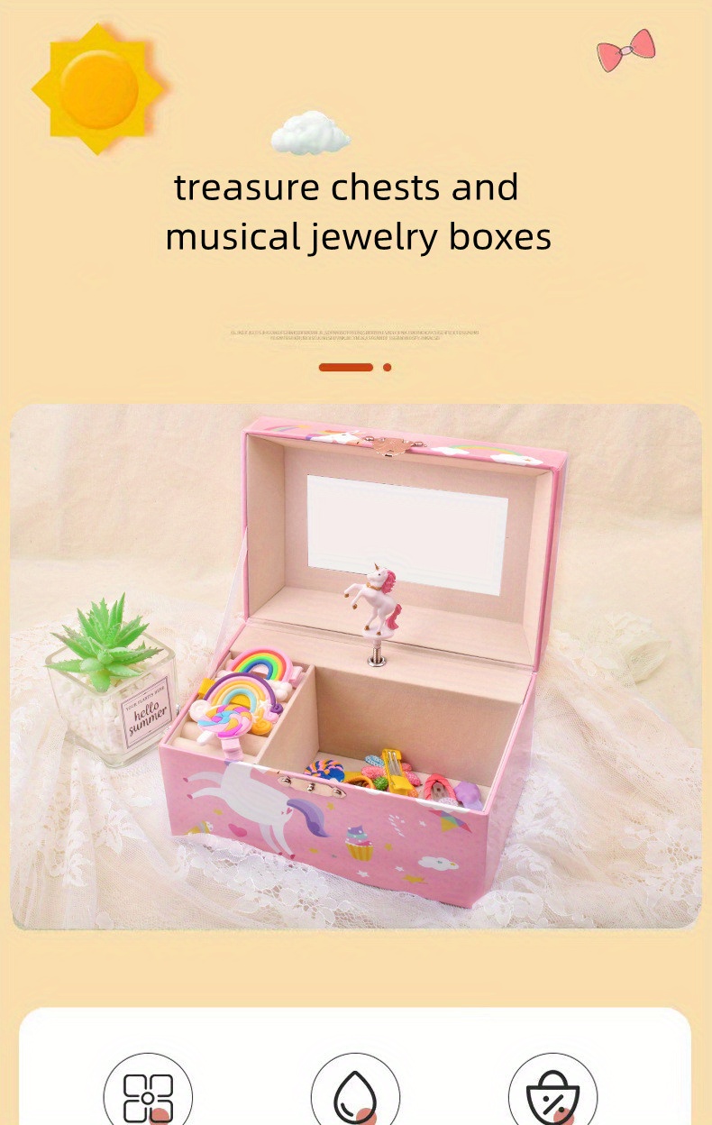 Unicorn Princess Music Box Mechanical Jewelry Storage Box - Temu