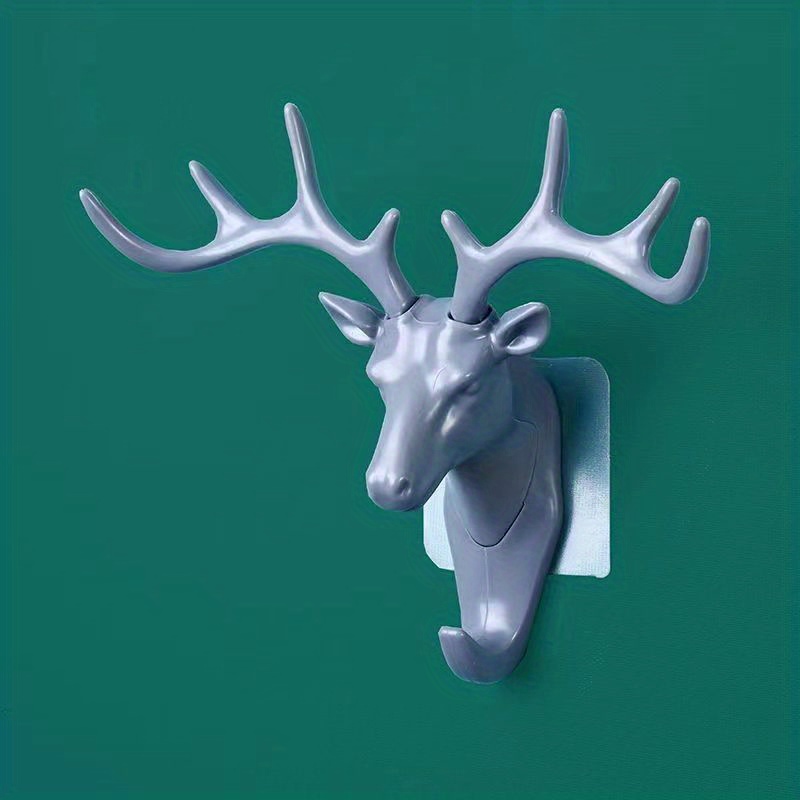 Creative Antler Deer Head Texture Strong Hooks Wall Animal - Temu Canada