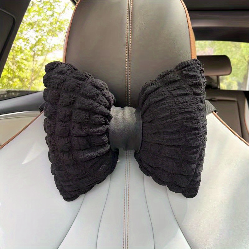 1pc Auto-Kopfstütze oder Rückenlehne, Trending Style atmungsaktive bequeme  Schleife Kissen Lendenkissen Nackenkissen für Autositz