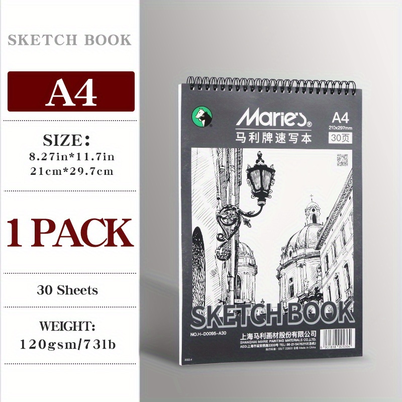 40 Pages A4 Sketch Book Spiral Bound Artist Sketch Pad - Temu