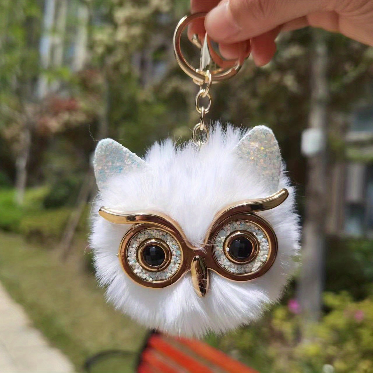 Plush Owl Keychain Cute Glitter Animal Doll Key Chain Ring Purse Bag  Backpack Charm Car Ornament Home Decoration Accessories Women Girls  Christmas Gift - Temu