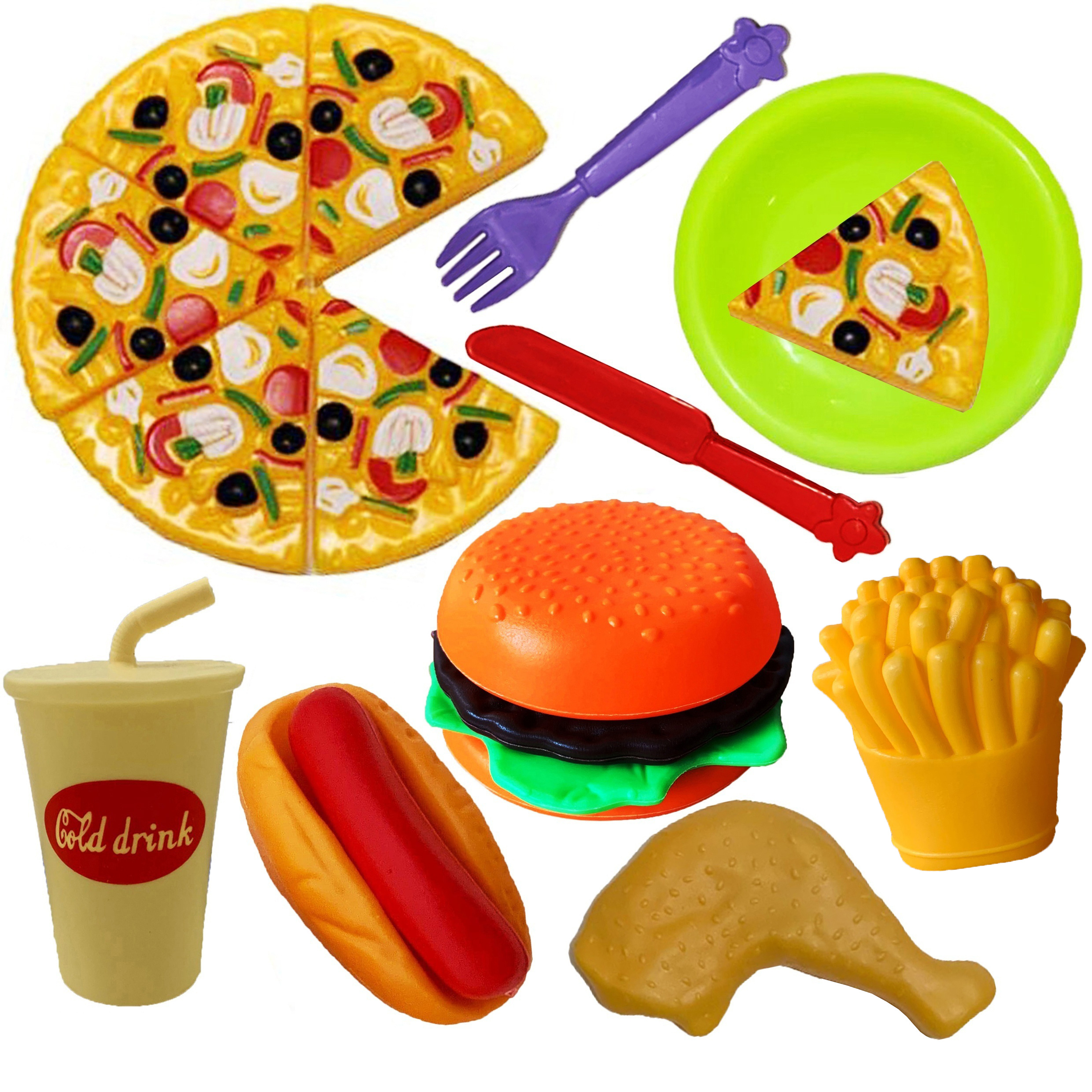 Realistic Pizza Toys For Kids, Toy Food Game Set, Kitchen Food Set,  Educational Game Kitchen Accessories, Girls And Boys Birthday, Christmas  Gift - Temu