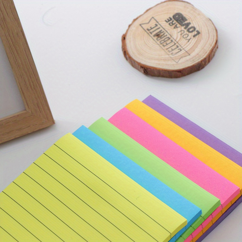  8 Pads Lined Sticky Notes 3x3 Sticky Notes with Lines  Self-Stick Note Pads 8 Bright Multi Colors, 85 Sheets/Pad : Office Products