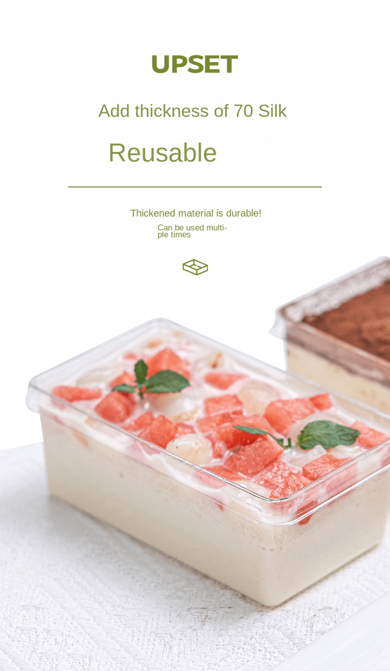Tiramisu Box Mousse Cake Box Plastic Box Disposable Dessert Temu