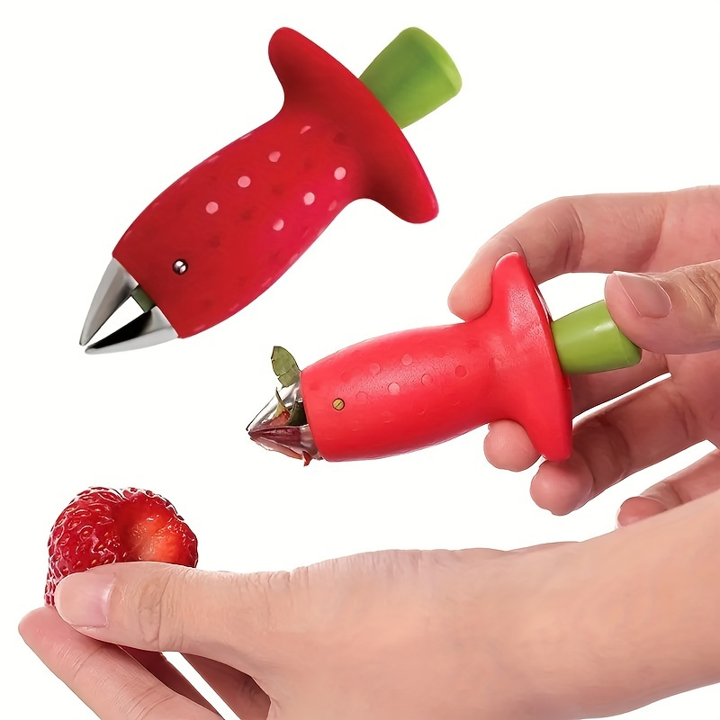 Red Strawberry Slicer Creative Strawberry Huller Stem - Temu