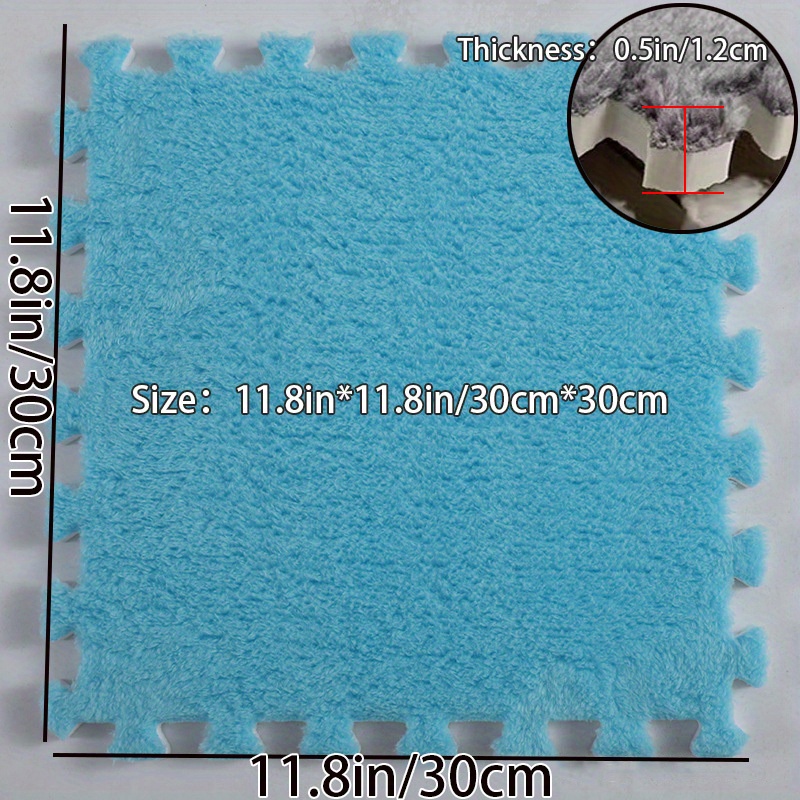 Fluffy Puzzle Floor Mat Rug Flooring Tiles Soft Climbing - Temu