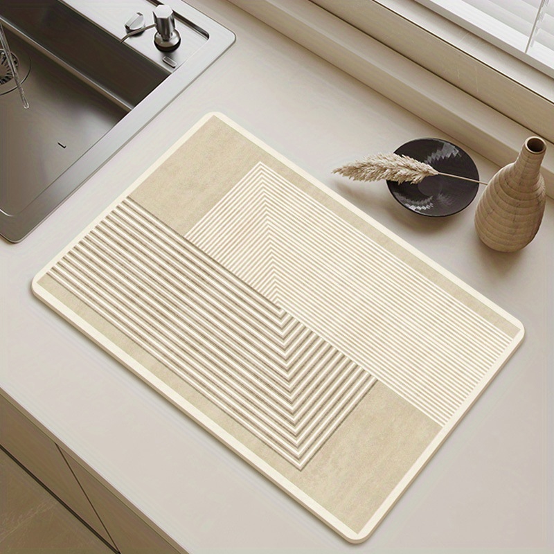 Dish Drying Mat Geometric Soft Diatom Technology Cloth - Temu