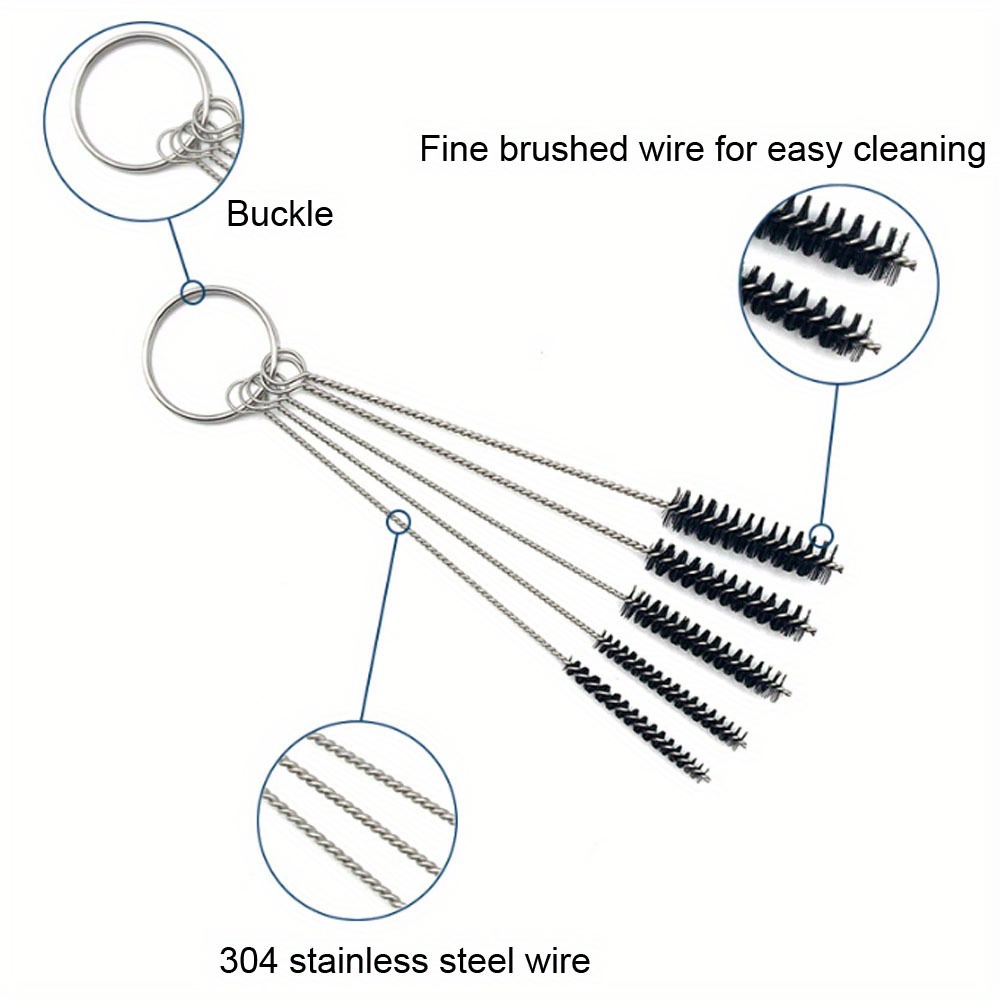 Master Airbrush 5 Piece Mini Cleaning Brush Set Kit, Clean Airbrush, Paint  Spray Gun, Nozzle Tip, Tattoo Tube, 3.5 Inch Nylon Precision Brush Kit