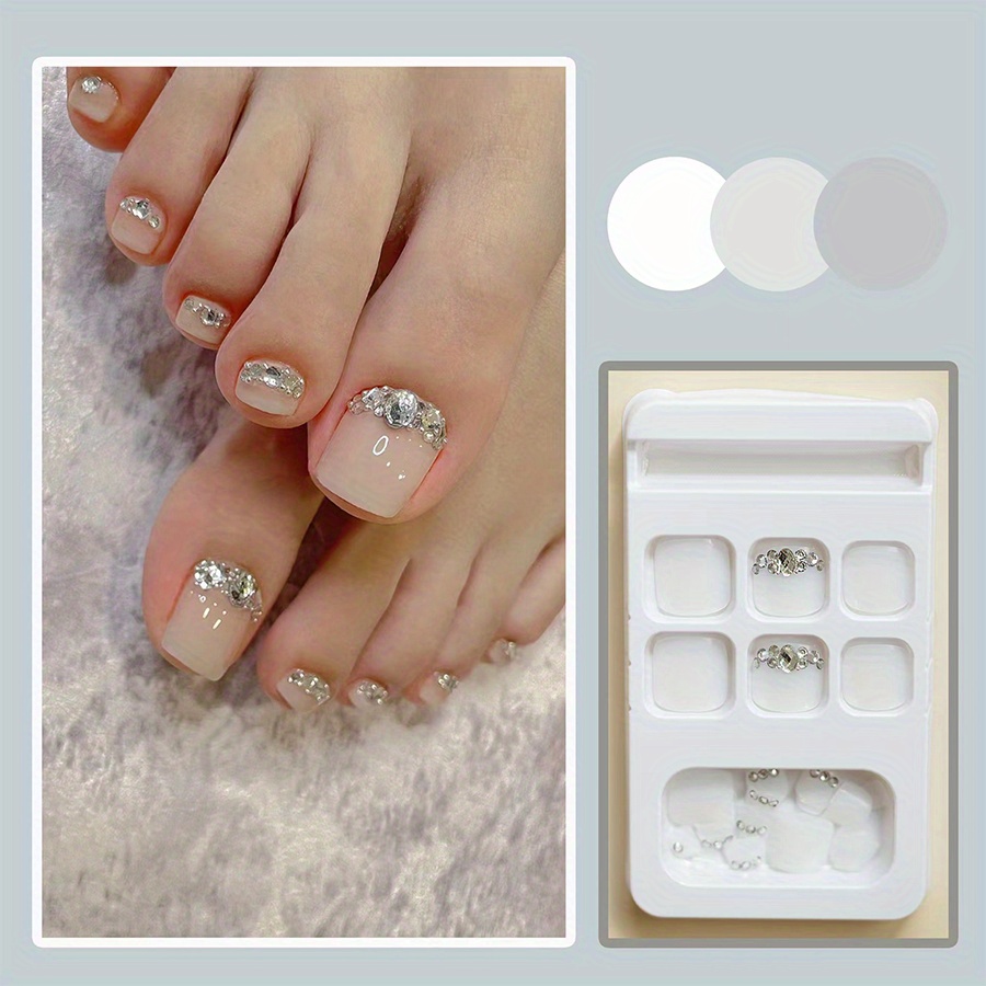 24pcs Reusable Pearls Nail Art Artificial Nails Durable Full Cover False  Nails Finger Nail DIY Decoration Women