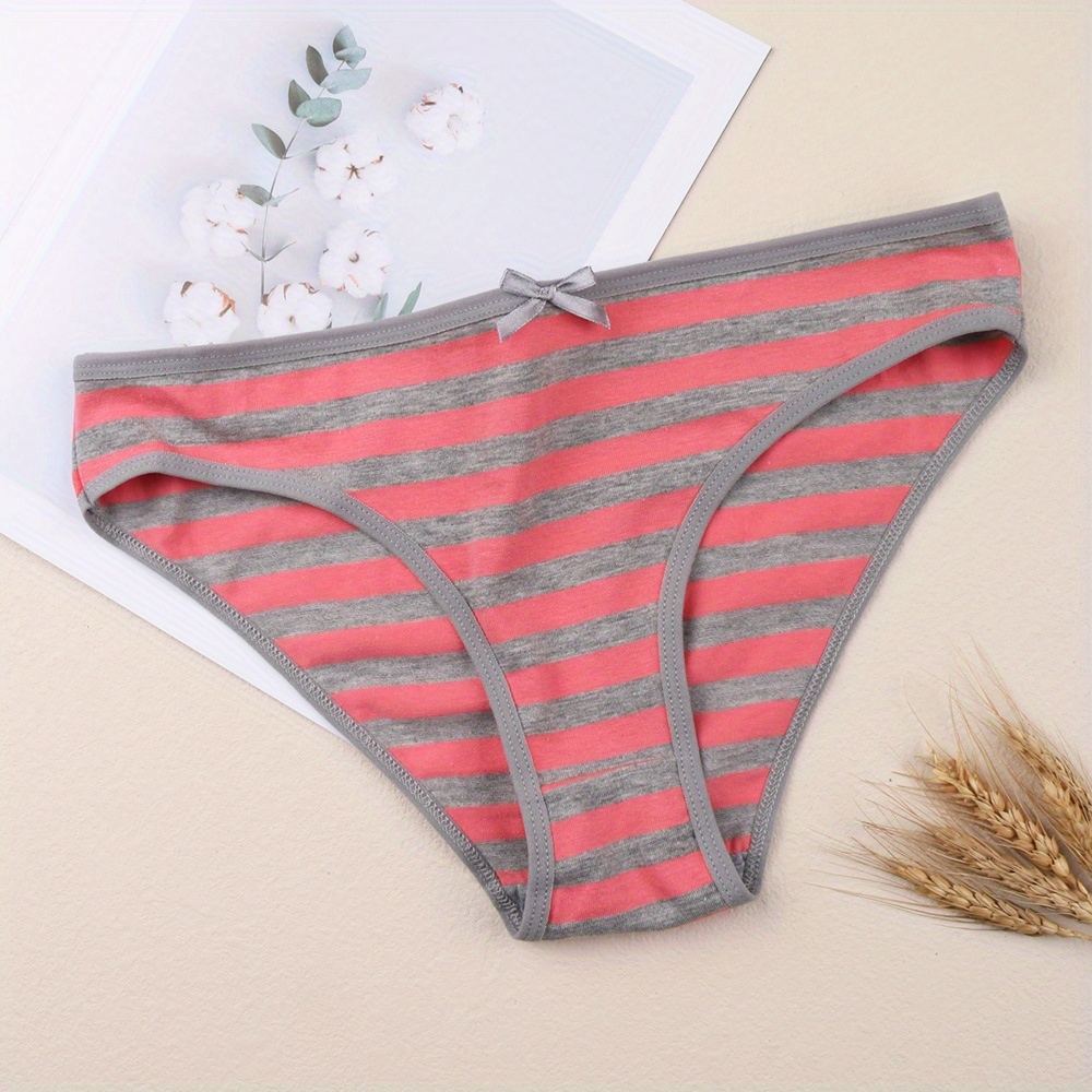 Striped Bow Tie Briefs Comfy Breathable Stretchy Intimates - Temu