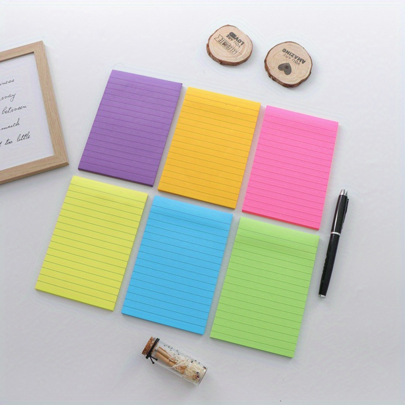 8 Pads Lined Sticky Notes 3x3 Sticky Notes with Lines Self-Stick Note Pads  8