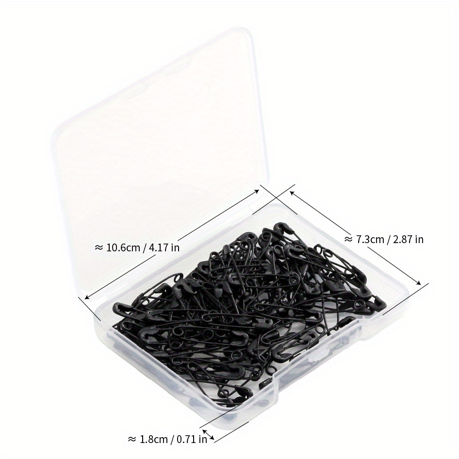 120pcs Box Black Safety Pins Small Safety Pin Sewing Notions Quick