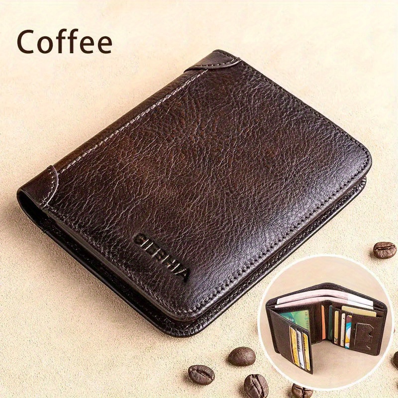 Handmade Leather Wallet Genuine Leather Rfid Wallets Men Temu Australia