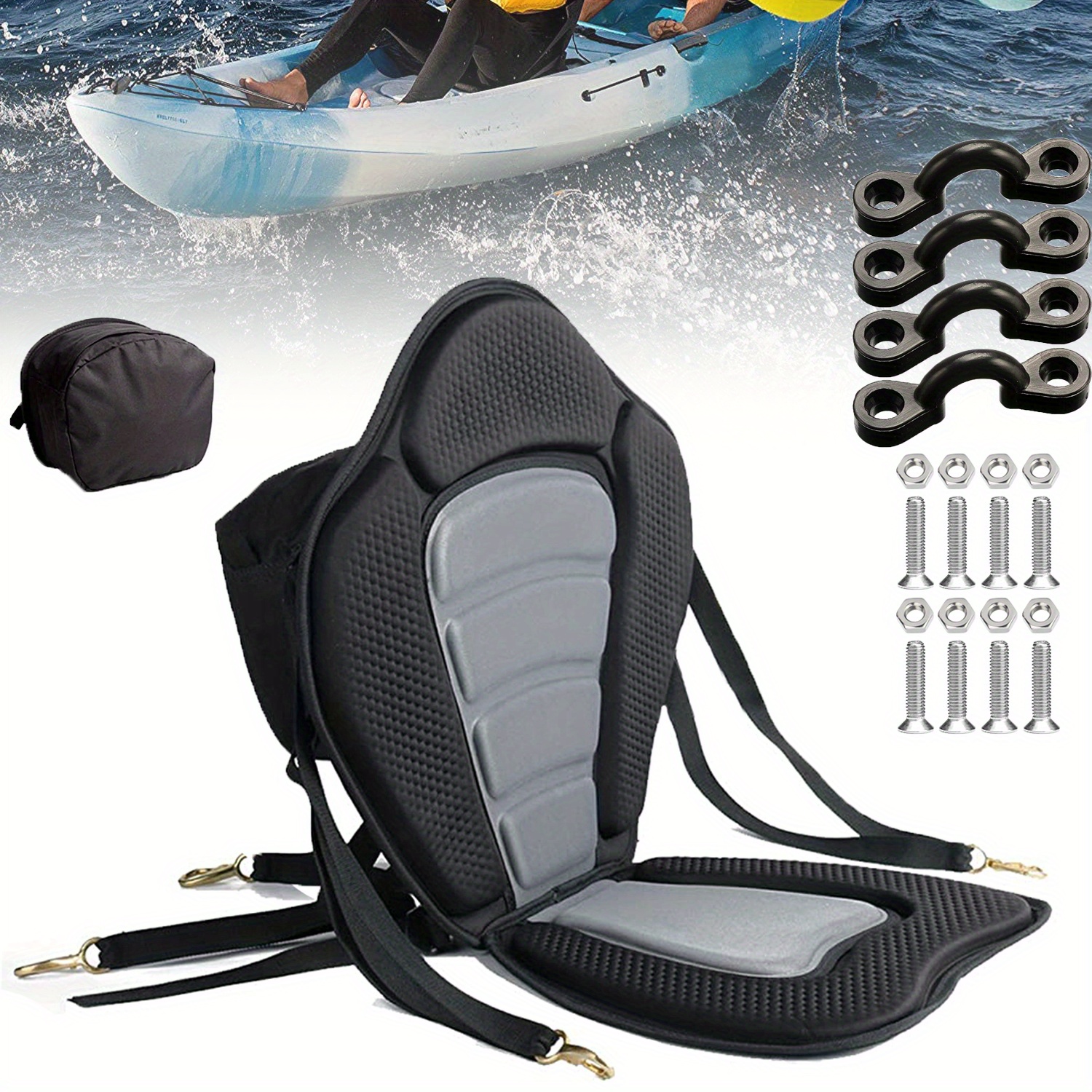 Cushion Water Comfortable Thickened Pad Detachable Boat Seat Kayak Cushion  Seat Cushion for Outdoor Kayak Canoe Sports Fishing
