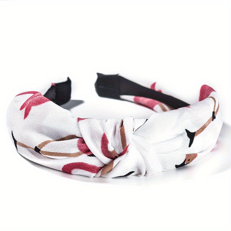 Flamingo Fabric Hair Scrunchies Boho Style Headband