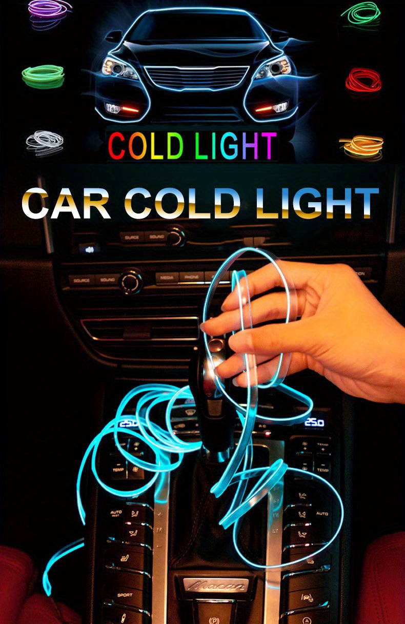 3 Meters Car Cold Light Line Led Car Atmosphere Lamp - Temu