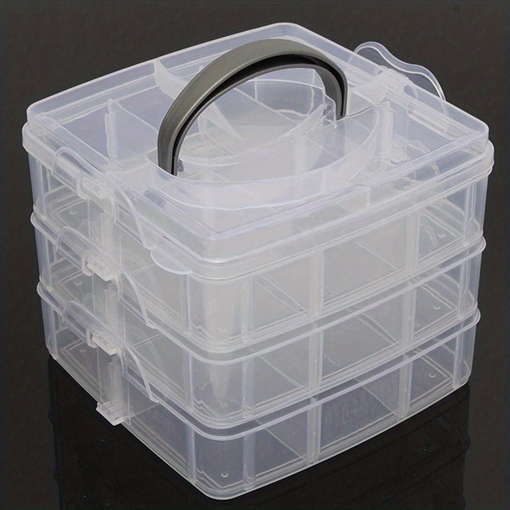 6x Stackable Clear Plastic Storage Bin Multi-Use Tote Organizing