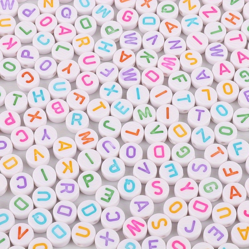 Cute Purple and Pink Letter Bead Mix, Pink Alphabet Beads for
