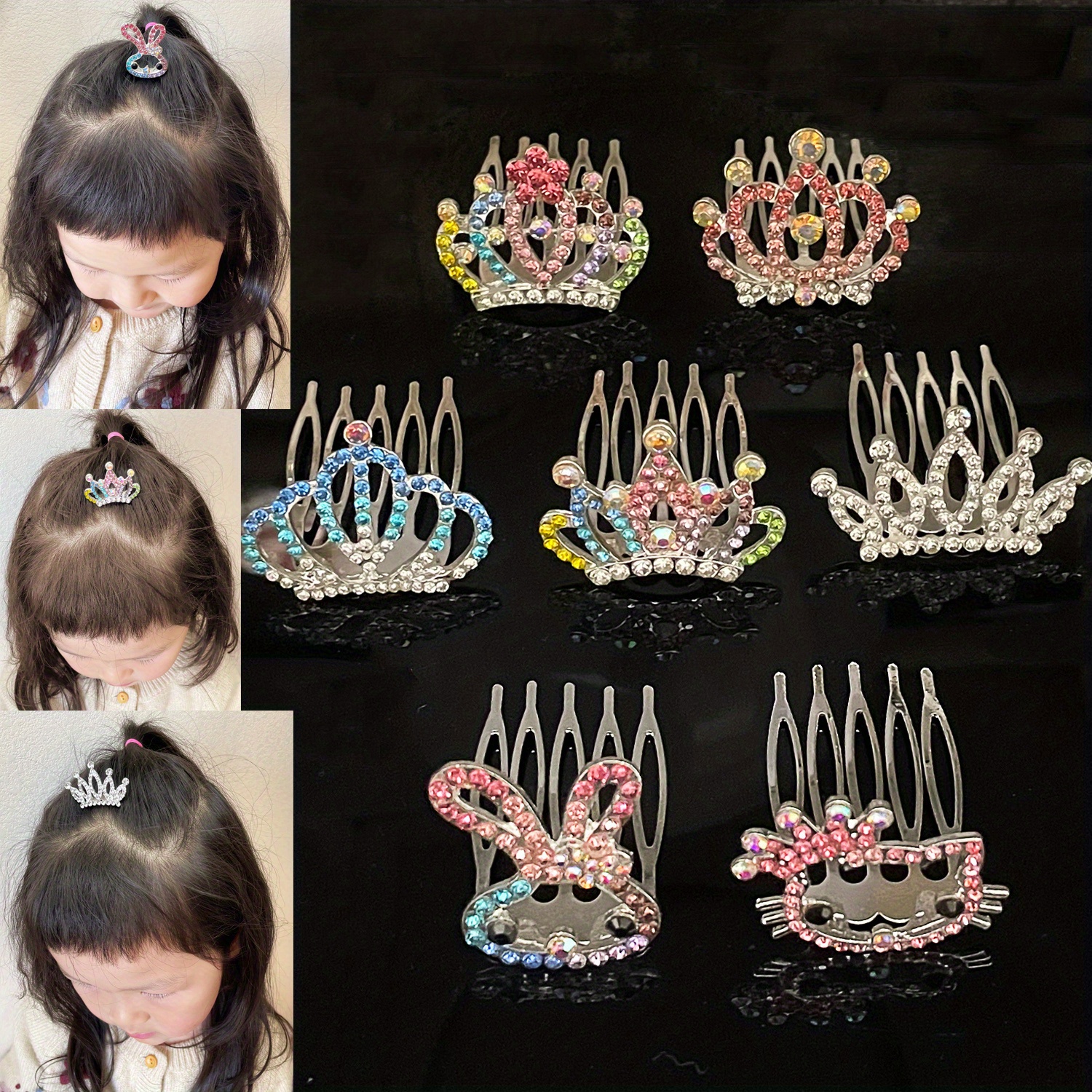 Gadpiparty 12 Piezas Corona Mini Lazos para El Cabello Diadema De